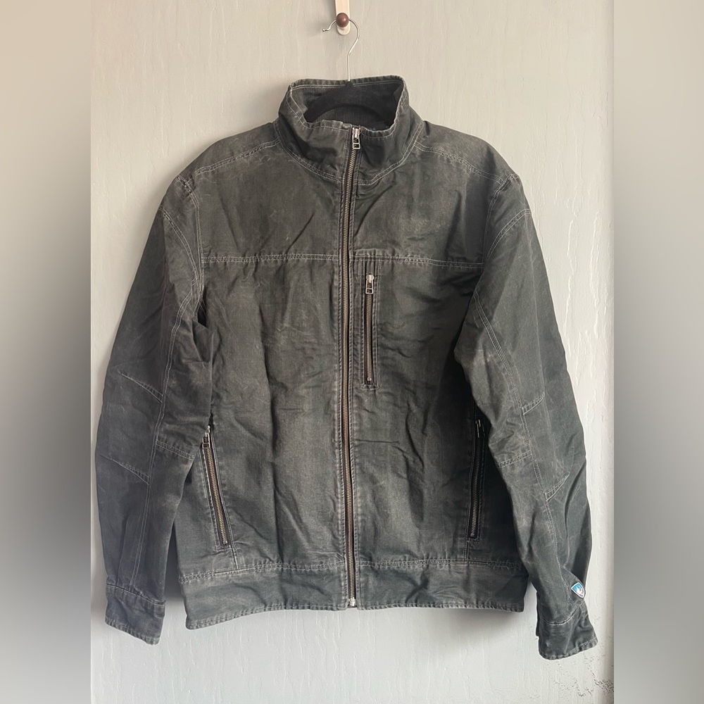 Kuhl Vintage Patina Dye Burr Canvas Full Zip Outdoor Hiking Jacket Men’s Size L
